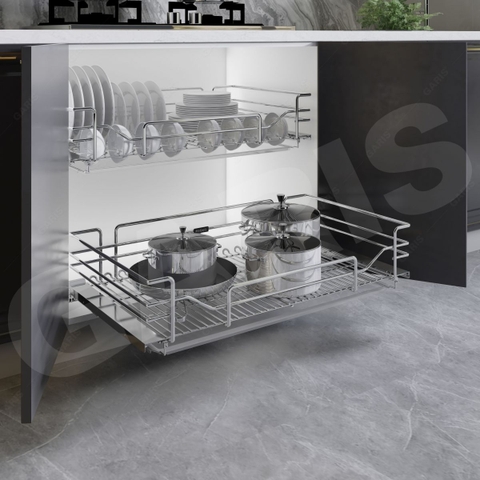Giá xoong nồi, bát đĩa Garis GDV49 inox 304 Mirror BA