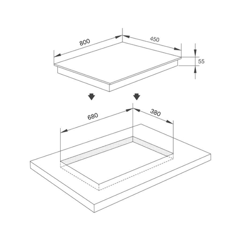 Bếp Từ 3 Vùng Nấu 80cm Malloca MI803ES