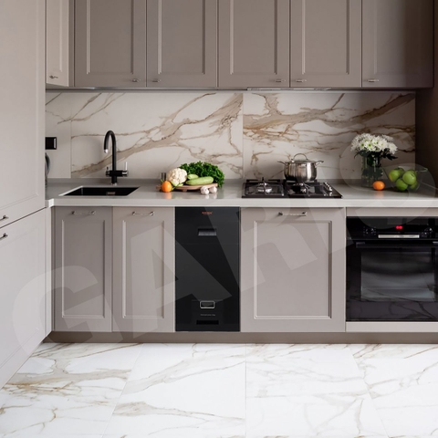 Thùng gạo Garis MRB830 mặt kính đen thùng inox 304 15kg