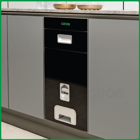 Thùng gạo mặt gương viền nhôm cao cấp Grob RB-30PB
