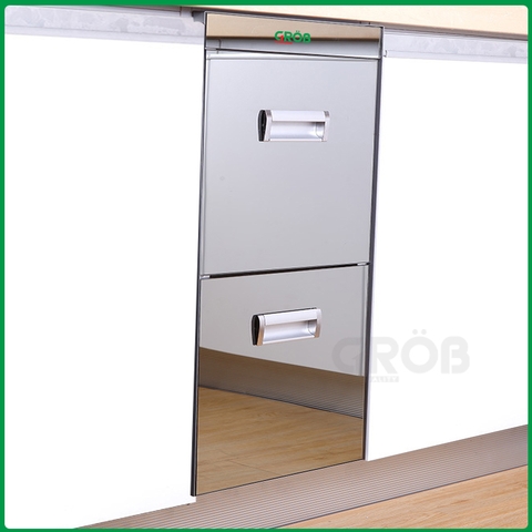 Thùng gạo gương 2 ngăn Grob RB2-300B