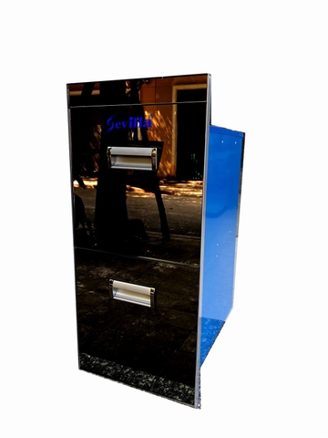 Thùng gạo mặt gương 2 ngăn đen Sevilla SV D4