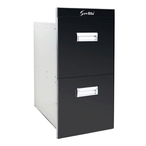 Thùng gạo mặt gương 2 ngăn đen Sevilla SV D4