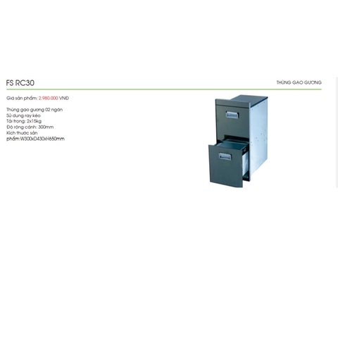 Thùng gạo gương Faster FS-RC30