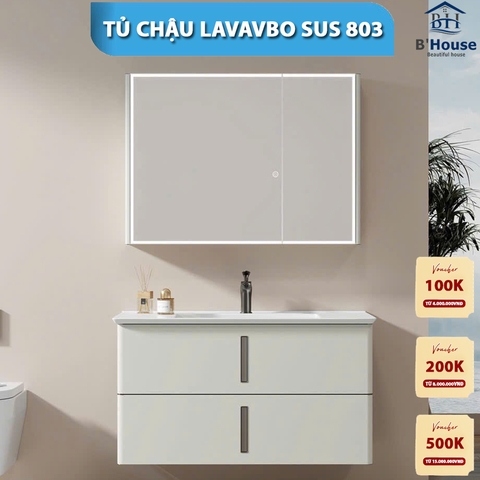 Bộ Tủ Gương Phòng Tắm, Tủ Lavabo Đẹp, Tủ Lavabo Phòng Tắm SUS 803