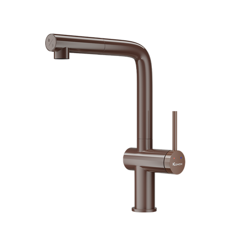Vòi rửa bát dây rút Konox Stream Smart Choco