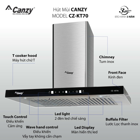 Máy hút mùi Canzy CZ KT70