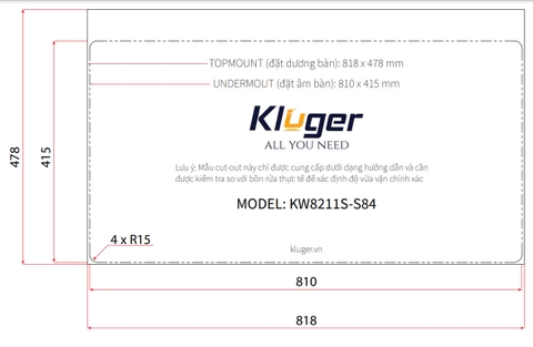 Chậu rửa bát Kluger KW8211S – S84