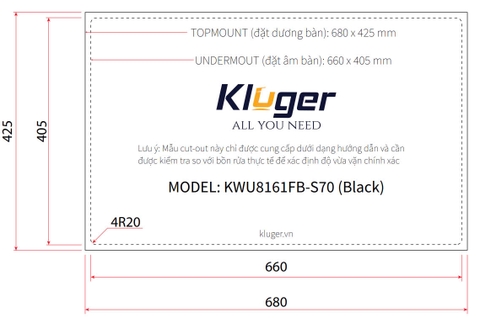 Chậu rửa bát Kluger KWU8161FB – S70