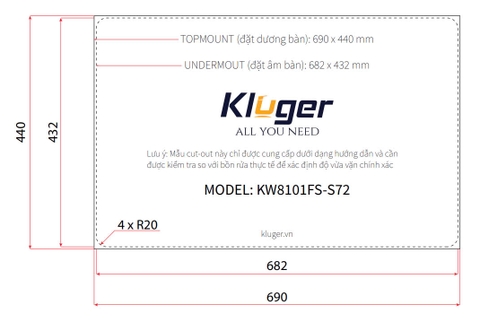 Chậu rửa bát một hố Kluger KW8101FS – S72