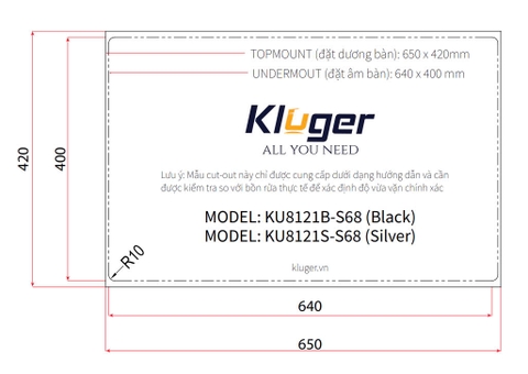 Chậu rửa bát Kluger KU8121B – S68