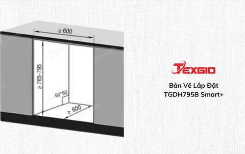 Máy rửa bát Texgio Dishwasher TGDH795B Smart+ - Máy rửa chén bát 16 bộ, Sấy khí nóng