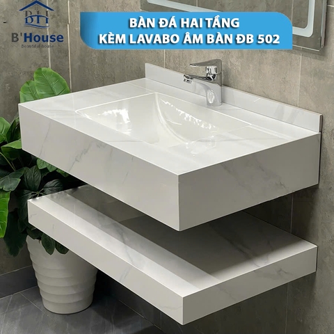 Bộ Bàn Đá Trắng Vân Mây BĐ 502
