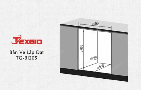 Máy rửa bát Texgio Dishwasher TG-BI205 - 8 Bộ Nâng cấp 11 Bộ - Sấy Khí Nóng, Diệt Khuẩn UV