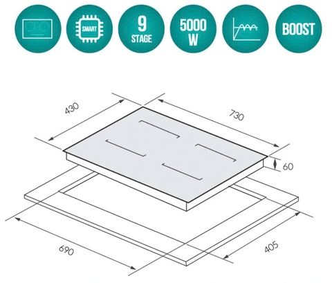 Bếp từ đôi GrandX GX IH615SE