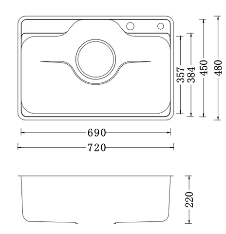 Chậu rửa bát NoBiNox NL724D