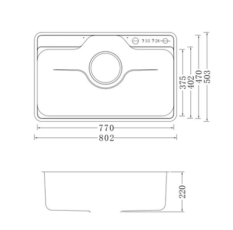 Chậu rửa bát NoBiNox  NL725D