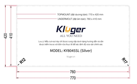 Chậu rửa bát Kluger  KY8045SL Plus