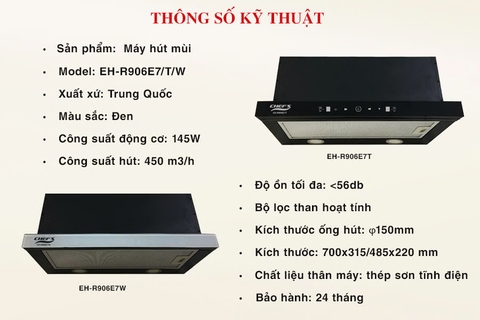 Máy Hút Mùi Chefs EH-R906E7S/W