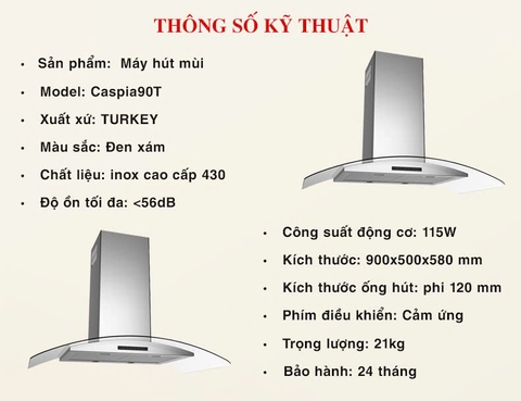 Máy Hút Mùi Chefs EH-Caspia90T