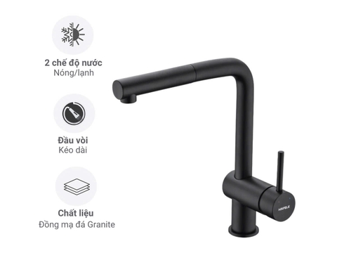 Vòi Rửa Chén Hafele HT21-GH1P250 577.55.390 Nóng Lạnh Màu Đen