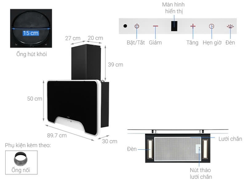 Máy Hút Mùi Hafele HH-WVGS90A 533.80.203