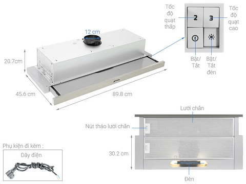 Máy hút mùi Hafele Smeg KSET92E 536.84.872