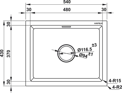 Chậu đá Hafele HS22-GEN1S60S 577.25.300