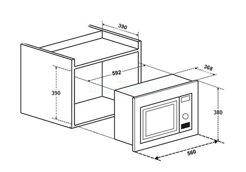 Lò vi sóng Chefs EH-MW801B 25 Lít có nướng