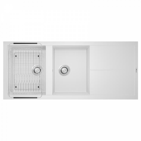Chậu rửa bát KONOX Granite Sink Livello Smart 1160 – White Silver