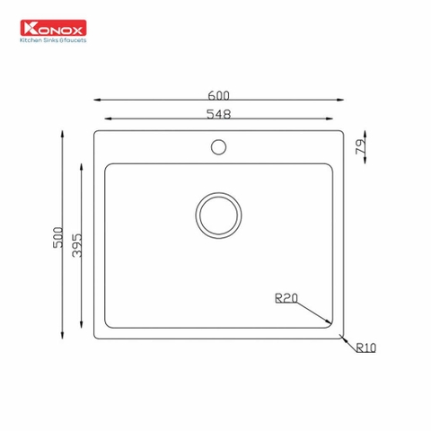 Chậu rửa bát KONOX Turkey Sink Neron 600