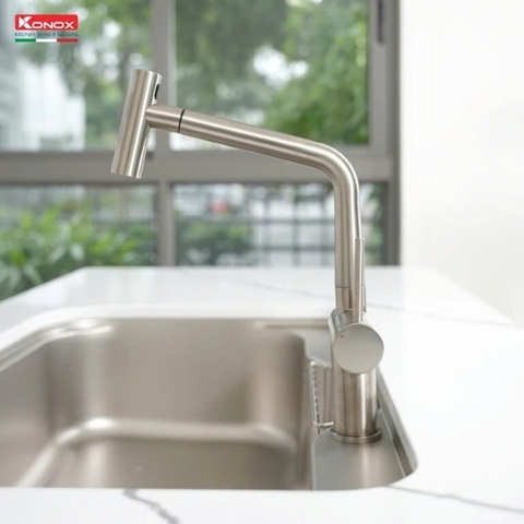 Vòi rửa bát Konox Volta Nickel