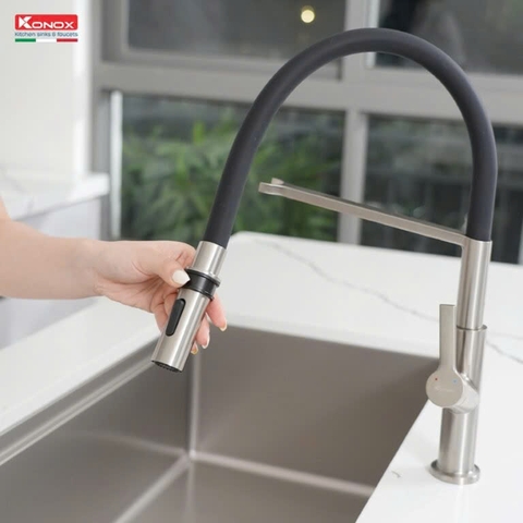 Vòi rửa bát Konox Tema Nickel