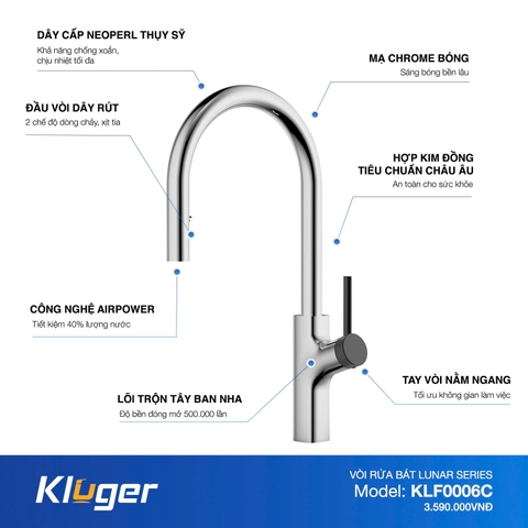 Vòi rửa bát Kluger KLF0006C