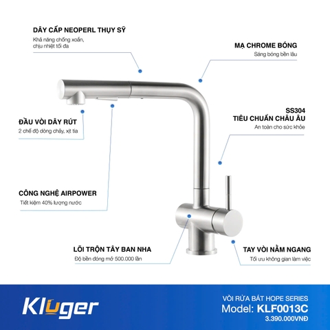 Vòi rửa bát Kluger KLF0013C