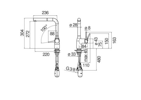 Vòi rửa bát NoBiNox MANIA NB215T