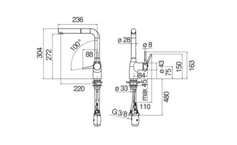 Vòi rửa bát NoBiNox MANIA NB216LTB