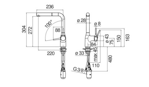 Vòi rửa bát NoBiNox MANIA NB218A