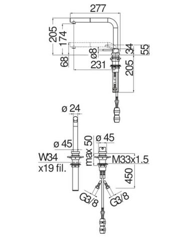 Vòi rửa bát NoBiNox TABLE NB242