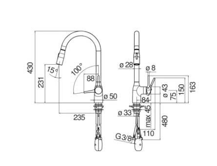 Vòi rửa bát NoBiNox MANIA NB305C