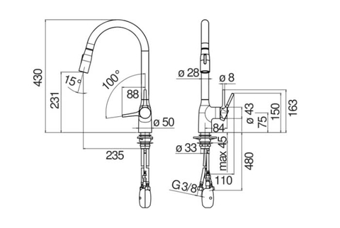 Vòi rửa bát NoBiNox MANIA NB308G