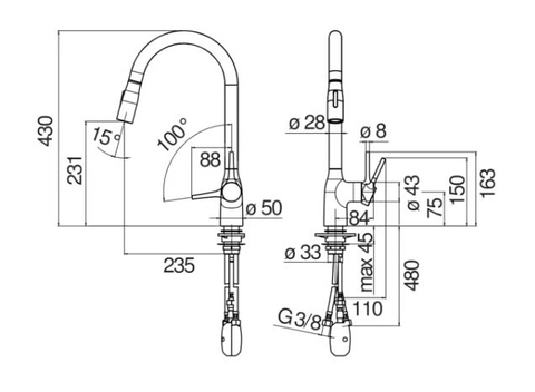 Vòi rửa bát NoBiNox  MANIA NB307A