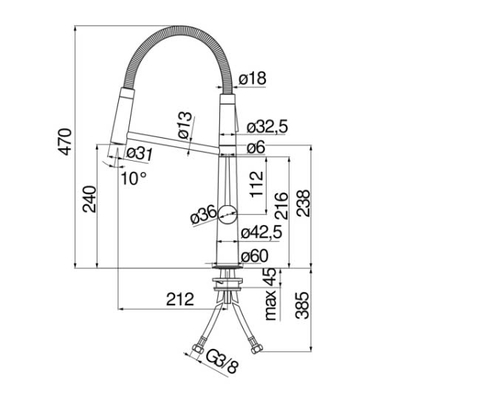 Vòi rửa bát NoBiNox LEVANTE NB306B