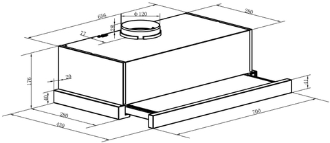 MÁY HÚT MÙI ÂM TỦ FANDI FD-7028