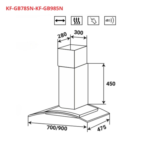 Máy Hút Mùi KAFF KF GB985N