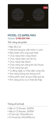 Bếp điện từ Canzy CZ 66PIE6 MAX