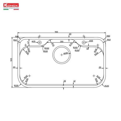 Chậu rửa bát Konox phong cách Nhật Tari 9051SM