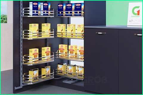 Tủ đồ khô 4 tầng 8 rổ cao cấp nan Oval Inox 304 GO304 645