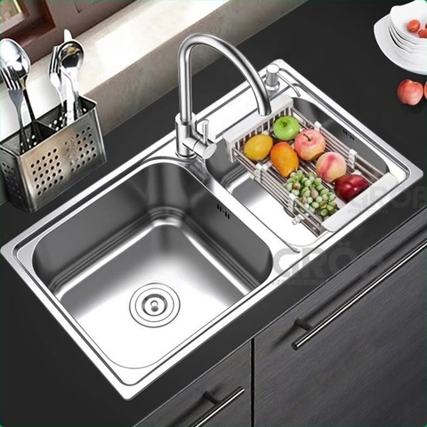 Chậu inox 2 hố GROB GS304-7843PD