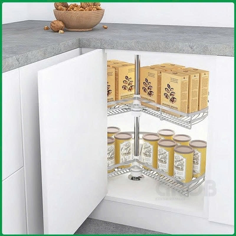 KỆ MÂM XOAY GÓC INOX SUS304 NAN DẸT GROB GV304-270B